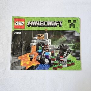 LEGO Minecraft The Cave 21113 Instruction Manual Only